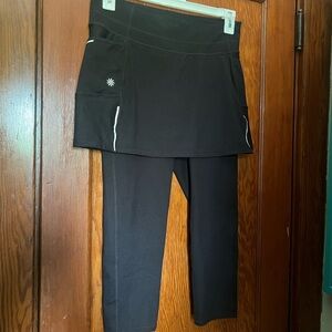 Athleta Womens Skirt w/ Attached Leggings Black Athleisure Tennis Size Medium